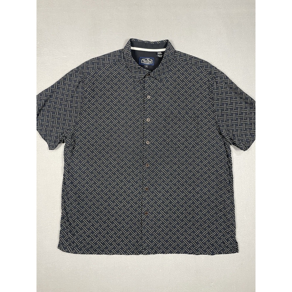 Nat Nast Luxury Originals Silk Cotton Short Sleeve Button Down Sz XL